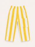 Kids Striped French Terry Pants – Yellow (240 GSM Cotton)