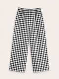 Kids Gingham Seersucker Pants – Black & White (120 GSM Cotton)