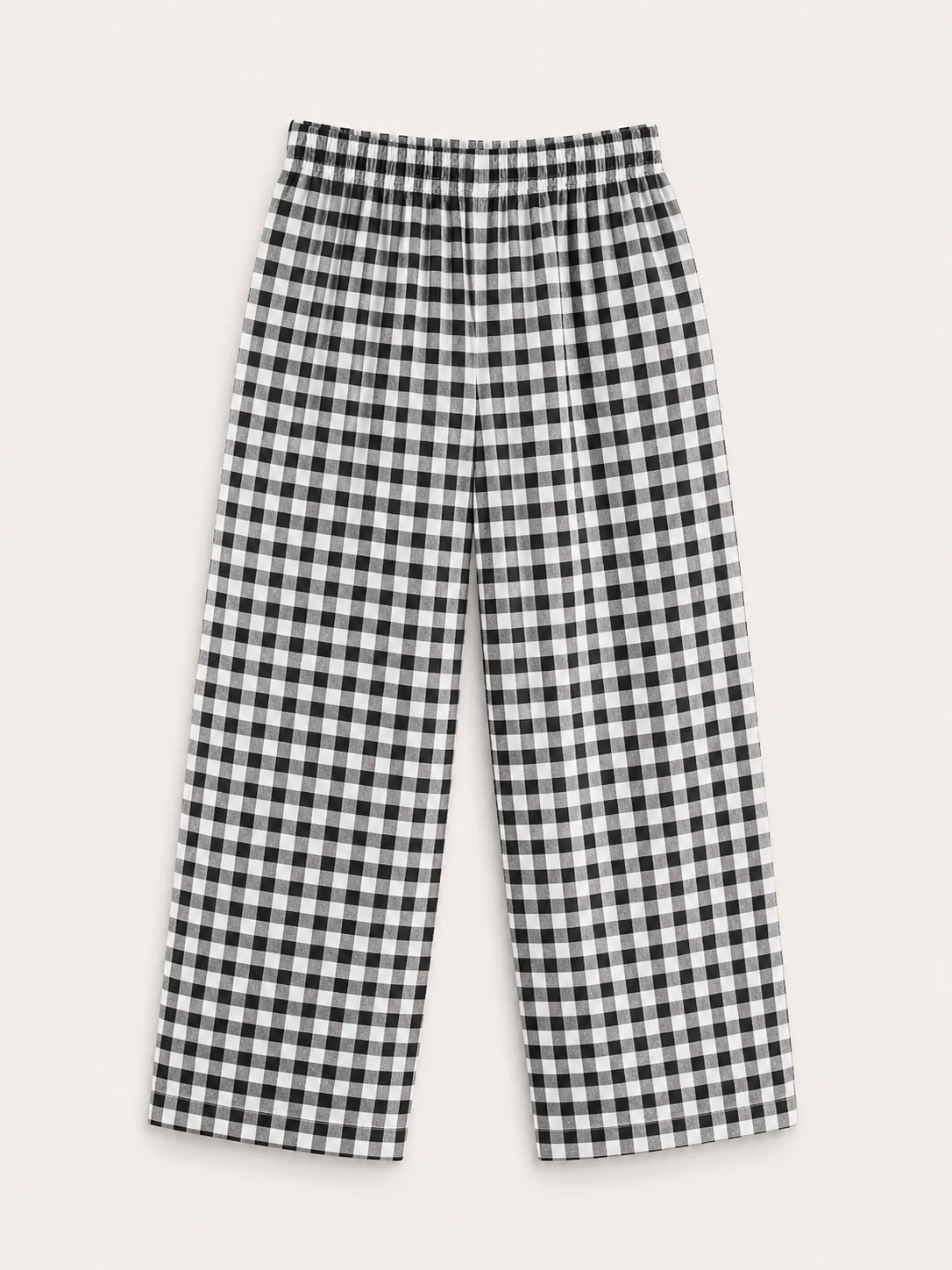 Kids Gingham Seersucker Pants – Black & White (120 GSM Cotton)