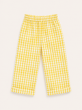 Kids Gingham Seersucker Pants – Yellow (120 GSM Cotton)