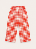Kids Gingham Seersucker Pants – Red (120 GSM Cotton)